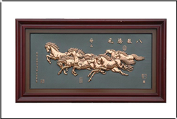 策馬奔騰紫銅浮雕畫 策馬奔騰紫銅浮雕畫