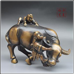 牧童騎牛雕塑 牧童騎牛雕塑