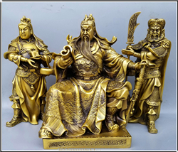 大型鎏金銅關公像 大型鎏金銅關公像