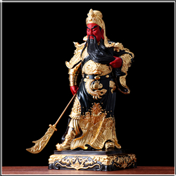 彩繪純銅關公像鑄造 彩繪純銅關公像鑄造