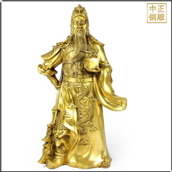 帶刀銅關公雕塑 帶刀銅關公雕塑