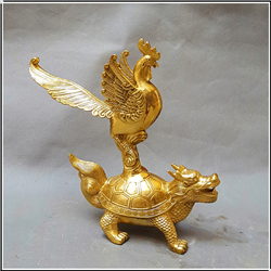 鳳凰踏龍龜雕塑 鳳凰踏龍龜雕塑