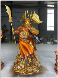 彩繪立刀關(guān)公銅像 彩繪立刀關(guān)公銅像