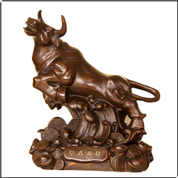 勢(shì)在必得銅牛擺件 勢(shì)在必得銅牛擺件