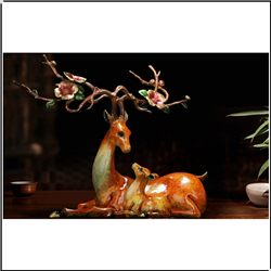 純銅梅花鹿擺件 純銅梅花鹿擺件