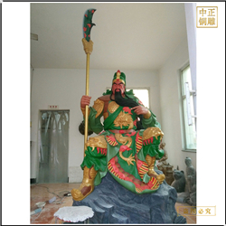 彩繪拿刀關公雕塑鑄造 彩繪拿刀關公雕塑鑄造