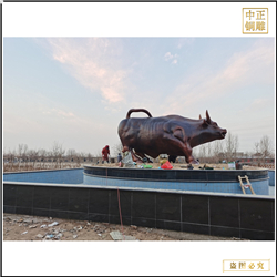 室外大型純銅牛擺件 室外大型純銅牛擺件