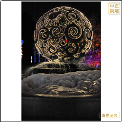 鑄銅關(guān)公 不銹鋼廣場(chǎng)發(fā)光鏤空球