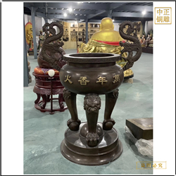 寺廟佛堂寺院圓形銅香爐 寺廟佛堂寺院圓形銅香爐