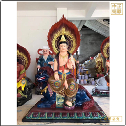 黃銅文殊普賢菩薩佛像擺件 黃銅文殊普賢菩薩佛像擺件