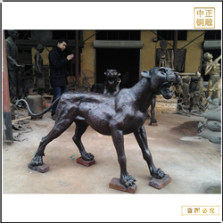 金錢豹銅雕塑擺件 金錢豹銅雕塑擺件