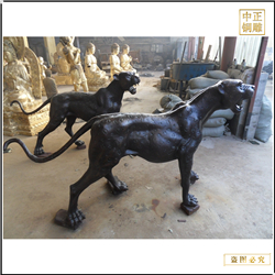 純銅金錢(qián)豹雕塑加工