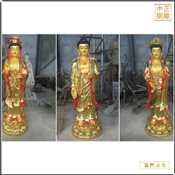 鑄銅關公 貼金銅雕西方三圣佛像廠