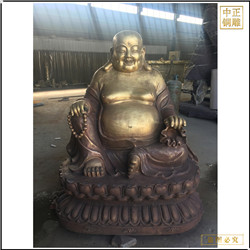 戶外寺廟供奉彌勒佛銅像 戶外寺廟供奉彌勒佛銅像