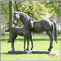 鑄銅關(guān)公 大馬小馬銅雕塑