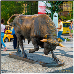 景觀銅雕開(kāi)荒牛雕塑 景觀銅雕開(kāi)荒牛雕塑