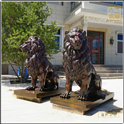 鑄銅關(guān)公 家用大型銅獅子圖片