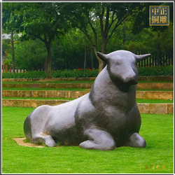 鑄銅關(guān)公 園林銅牛雕塑制作
