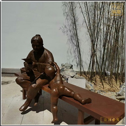 古代母子玩耍銅雕塑 古代母子玩耍銅雕塑