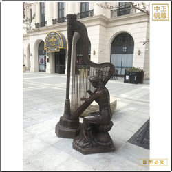 鑄銅關公 室外大型彈音樂銅雕塑