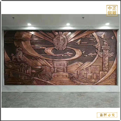 鑄銅關公 室內鍛銅浮雕