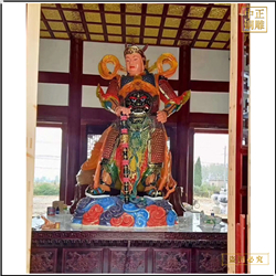 鑄銅關公 彩繪韋陀伽藍站像