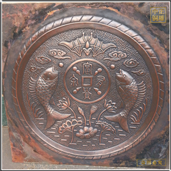 圓形鯉魚銅浮雕 圓形鯉魚銅浮雕