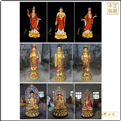 鑄銅關公 寺廟西方三圣銅像