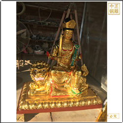 鑄銅關公 現貨1.8米文殊普賢銅佛像