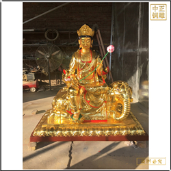 鑄銅關公 文殊普賢菩薩銅雕塑廠家