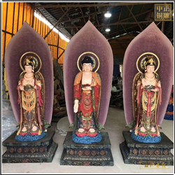 鑄銅關公 帶背光鑄銅西方三圣銅像