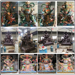 鑄銅關公 6米大型寺廟四大天王銅雕廠