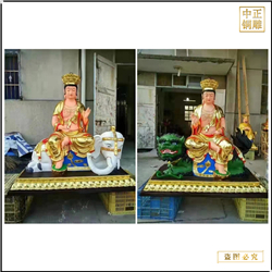 鑄銅關公 銷售寺廟文殊普賢菩薩銅佛像