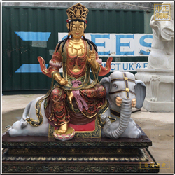 鑄銅關公 坐像文殊普賢銅佛像