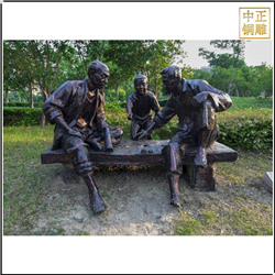 鑄銅關(guān)公 定做園林下棋人物雕塑