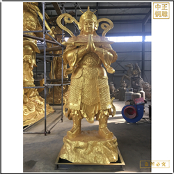 鑄銅關(guān)公 鎏金大型韋馱銅佛像