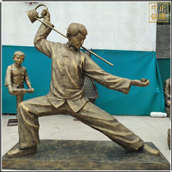 鑄銅關公 倒茶人物銅雕塑