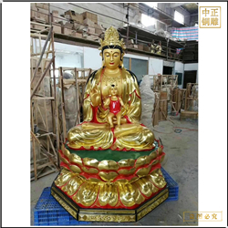 鑄銅關公 送子觀音菩薩神像圖片