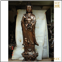 鑄銅關公 定制送子觀音像擺件
