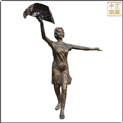 鑄銅關公 扭秧歌雕塑圖片