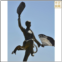 鑄銅關公 女孩扭秧歌人物雕塑