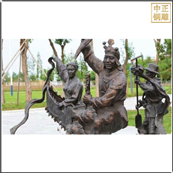 鑄銅關公 扭秧歌人物銅像