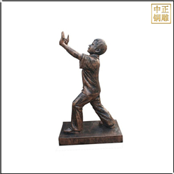 鑄銅關(guān)公 公園小孩打太極雕塑