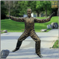 鑄銅關(guān)公 仿銅公園練太極人物雕塑