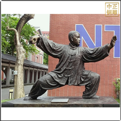 鑄銅關(guān)公 打太極人物銅雕塑