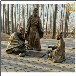 鑄銅關(guān)公 街頭下象棋人物銅雕塑