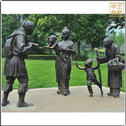 鑄銅關(guān)公 園林人物銅雕塑