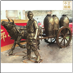 鑄銅關(guān)公 拉車賣酒人物銅雕塑