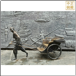 拉車人物銅雕塑 拉車人物銅雕塑