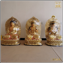 鑄銅關公 西方三圣銅佛像價格